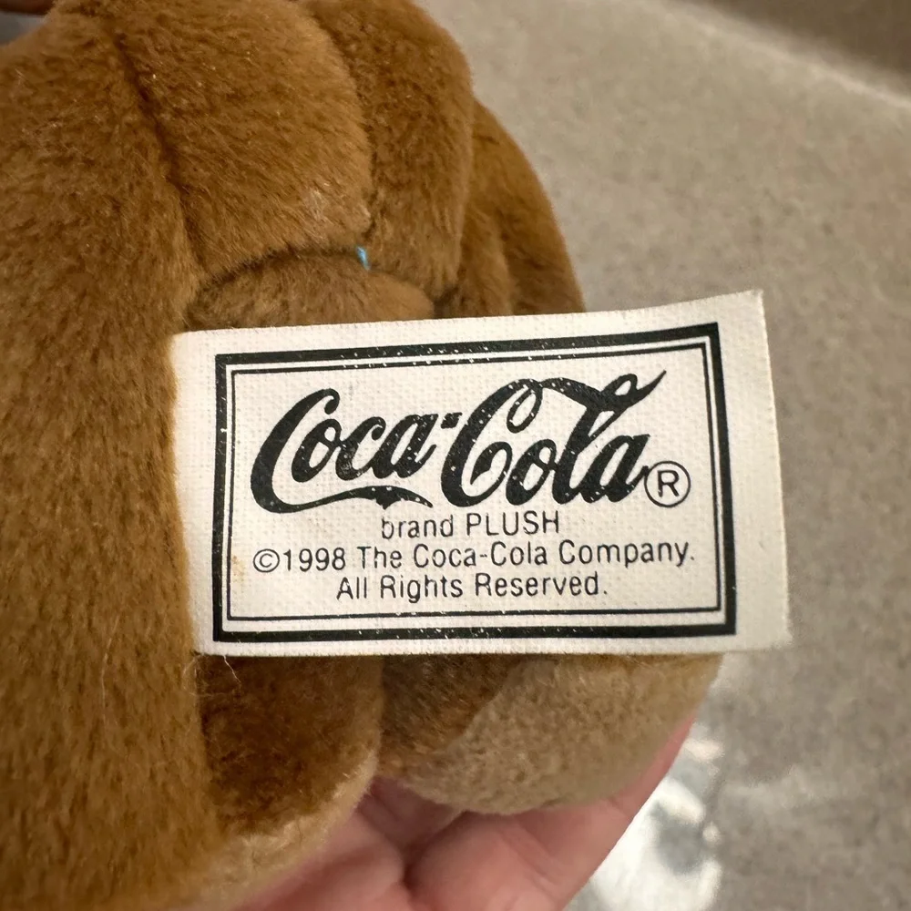 Vintage 1998 Coca Cola Plush Moose Collectible 5” Stuffed Animal Toy Coke Bottle - Picture 5 of 5